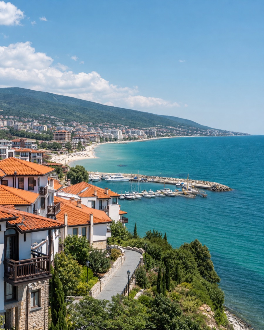 Quiet coast and white cliffs near Byala