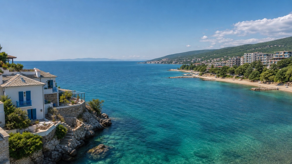 Küsten von Griechenland und Bulgarien: Leben, lange Saison und Urlaub am Meer