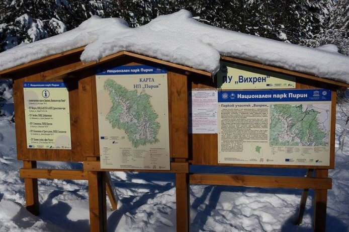 Informationstafel im Park Pirin